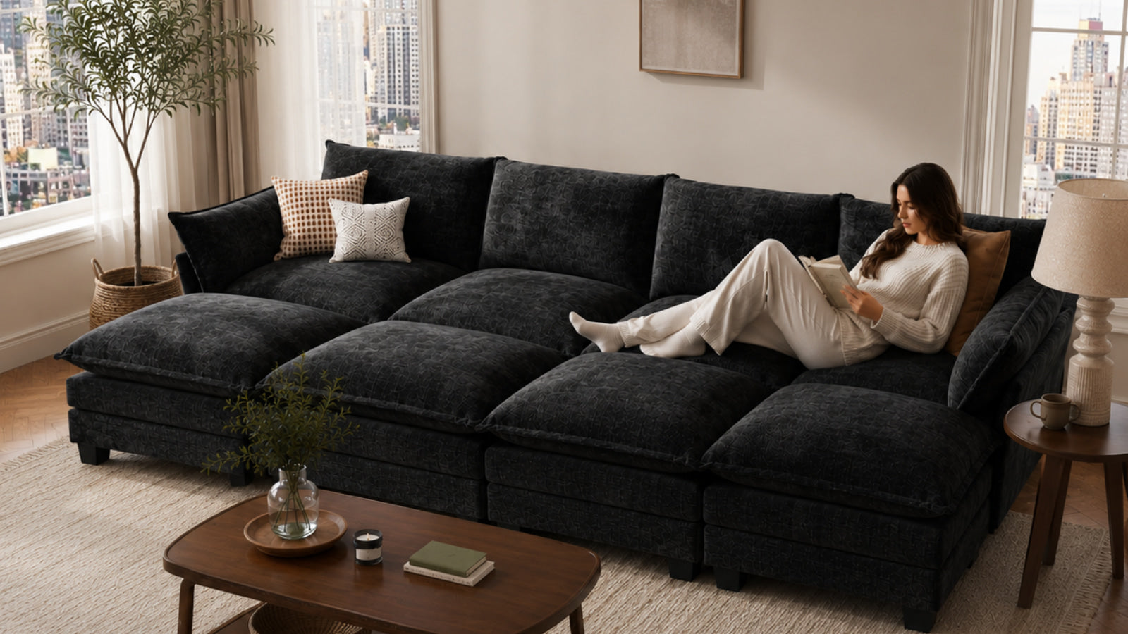 PANDA 7 Seats V Shape Modular Sofa