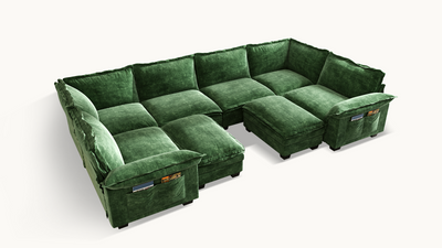 PANDA 7 Seats V Shape Modular Sofa