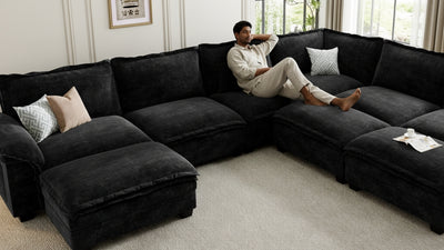 PANDA 7 Seats V Shape Modular Sofa
