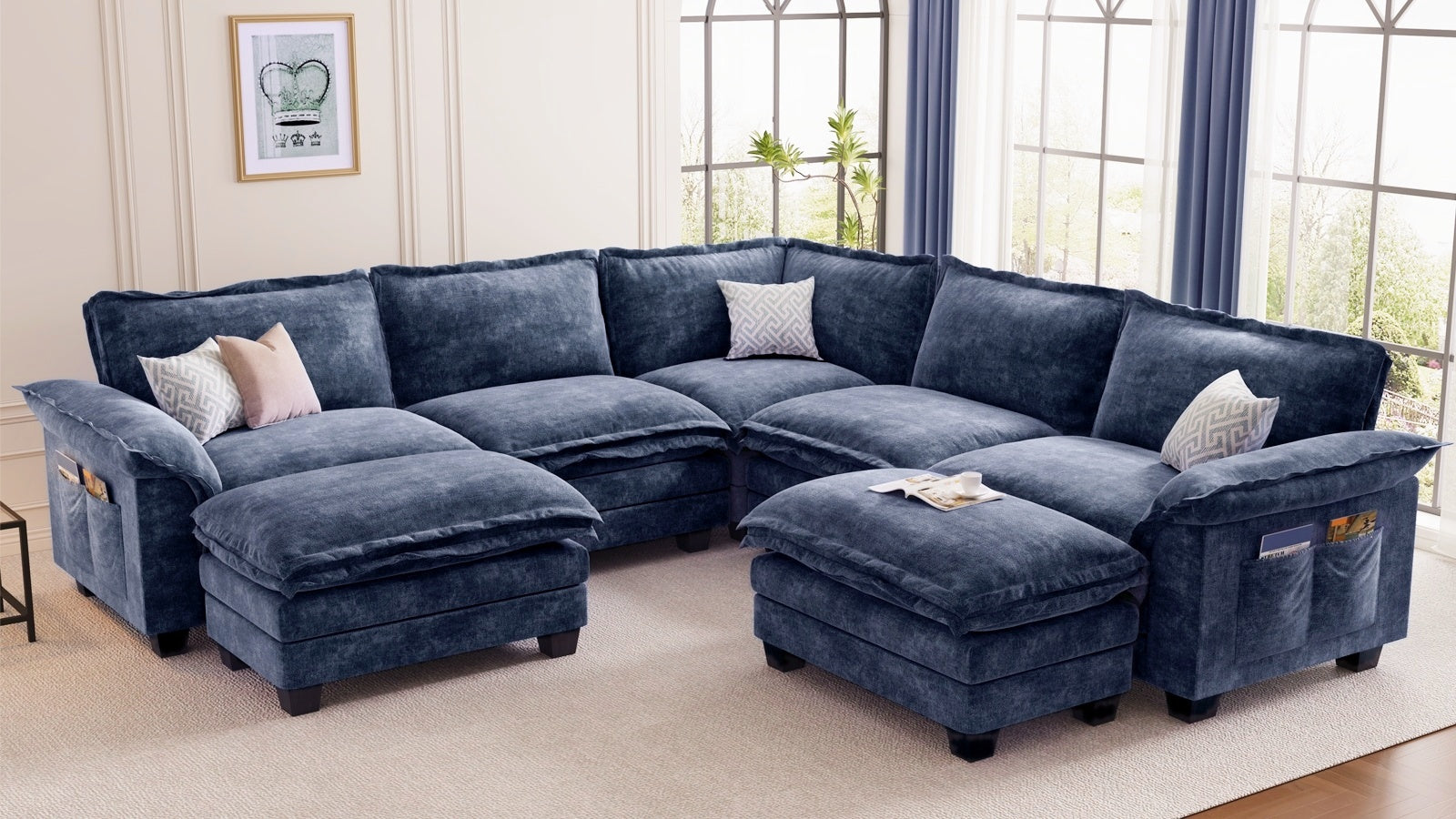 PANDA 7 Seats V Shape Modular Sofa