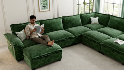 PANDA 7 Seats V Shape Modular Sofa