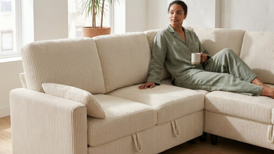 PANDORA 6 Seats J Shape Sectional Sofa Bed