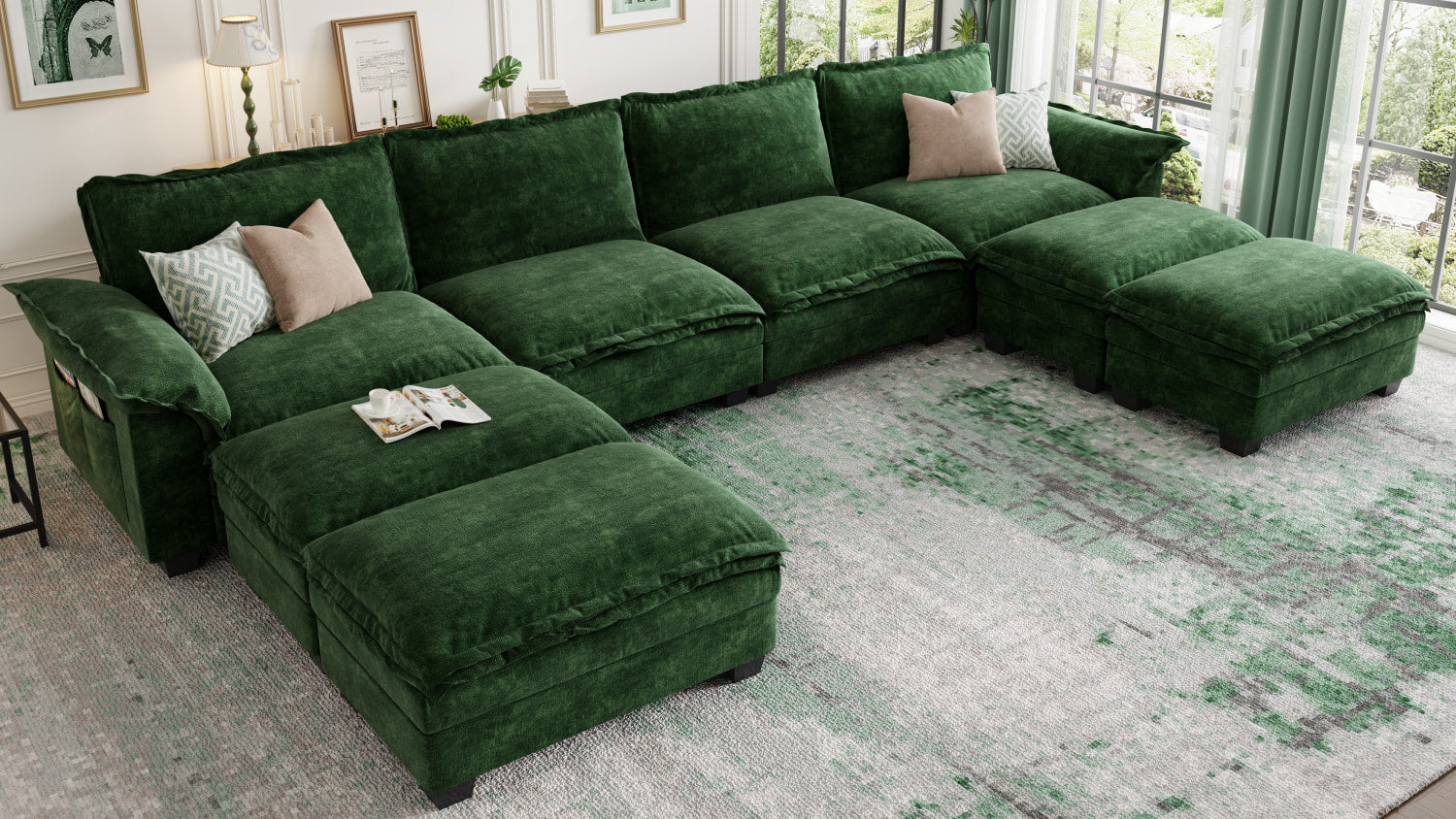 PANDA 7 Seats V Shape Modular Sofa