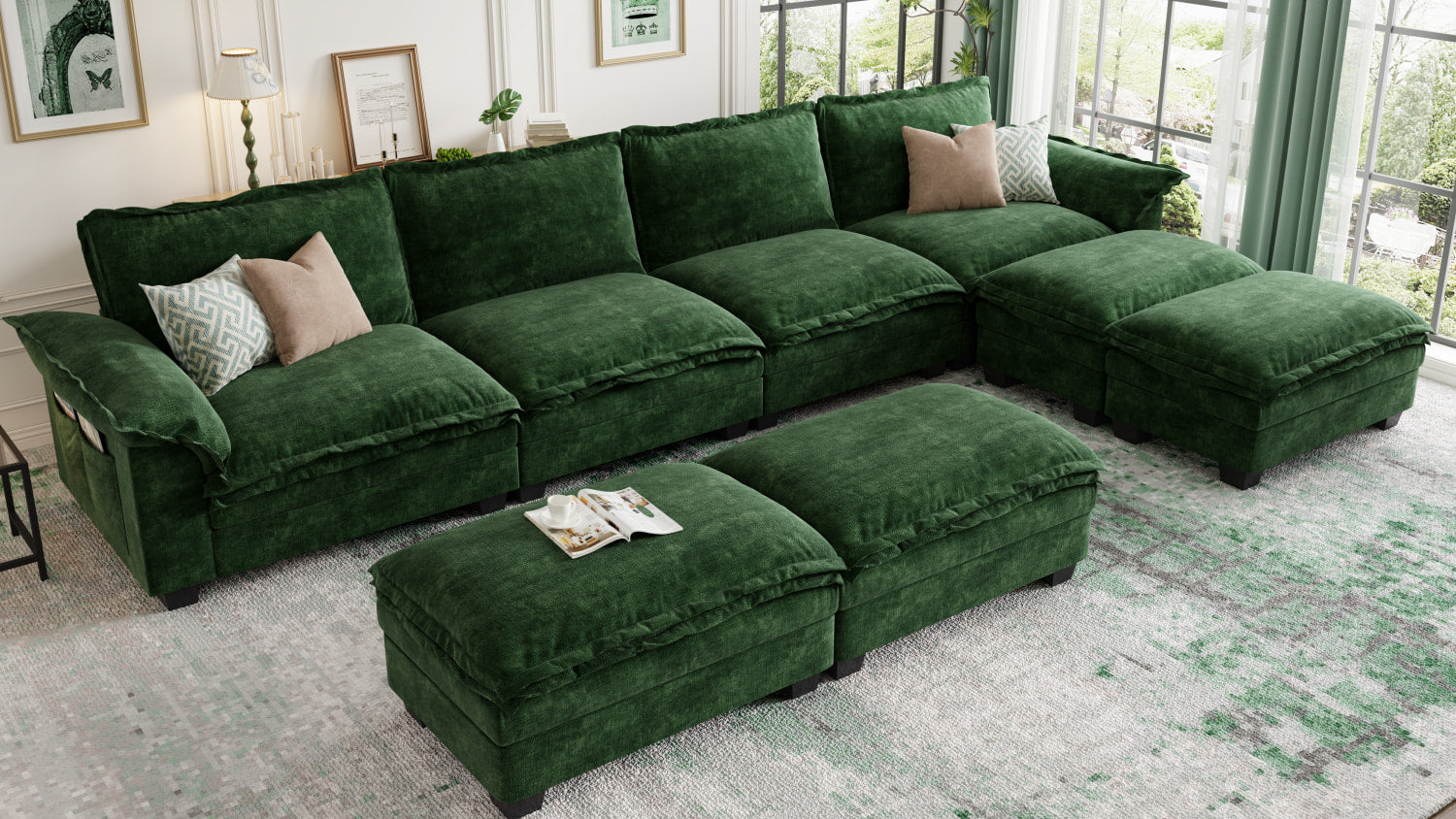 PANDA 7 Seats V Shape Modular Sofa