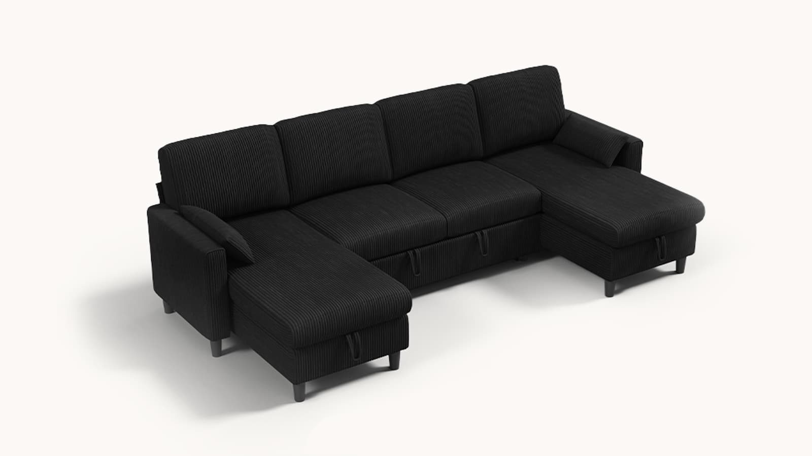 PANDORA 6 Seats J Shape Sectional Sofa Bed