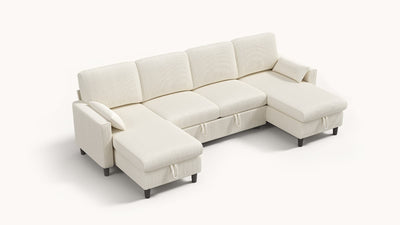 PANDORA 6 Seats J Shape Sectional Sofa Bed