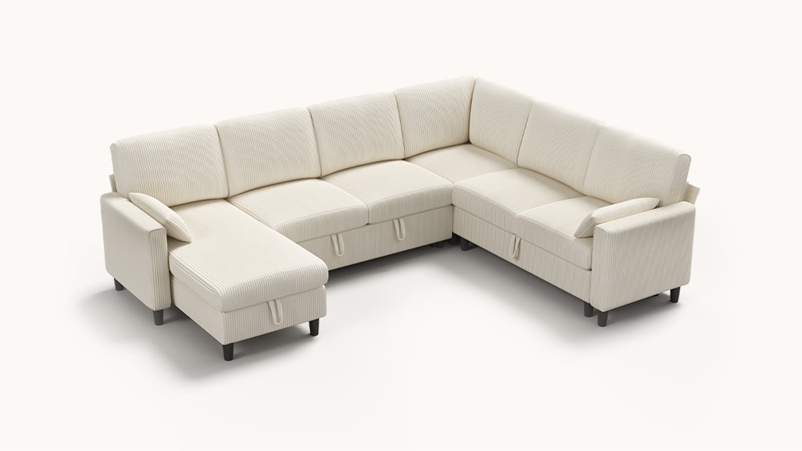 PANDORA 6 Seats J Shape Sectional Sofa Bed