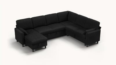 PANDORA 6 Seats J Shape Sectional Sofa Bed