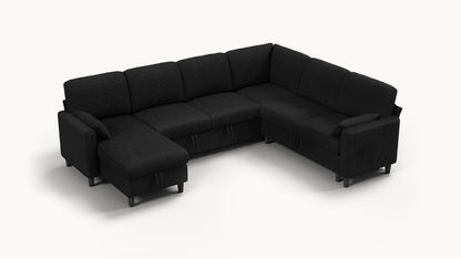 PANDORA 6 Seats J Shape Sectional Sofa Bed