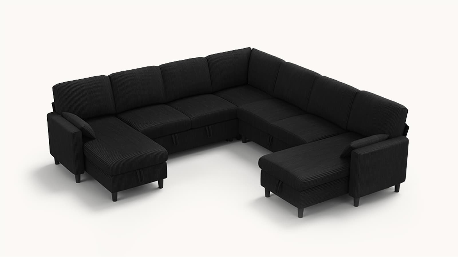 PANDORA 6 Seats J Shape Sectional Sofa Bed