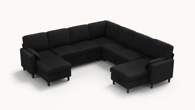 PANDORA 6 Seats J Shape Sectional Sofa Bed