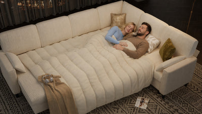 PANDORA 6 Seats J Shape Sectional Sofa Bed