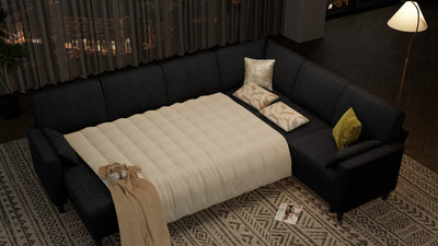 PANDORA 6 Seats J Shape Sectional Sofa Bed