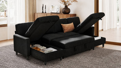 PANDORA 6 Seats J Shape Sectional Sofa Bed