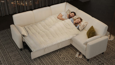 PANDORA 6 Seats J Shape Sectional Sofa Bed