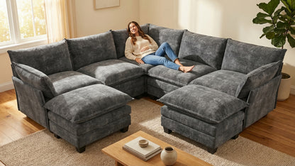 LITTLE PANDA 6 Seats U Shape Modular Sofa