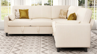 PANDORA 6 Seats J Shape Sectional Sofa Bed