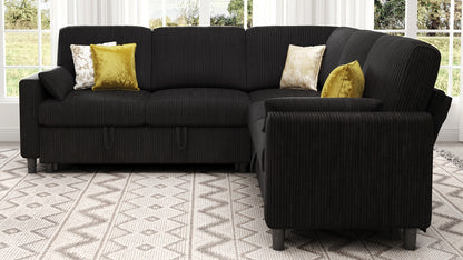 PANDORA 6 Seats J Shape Sectional Sofa Bed