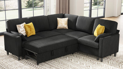 PANDORA 6 Seats J Shape Sectional Sofa Bed