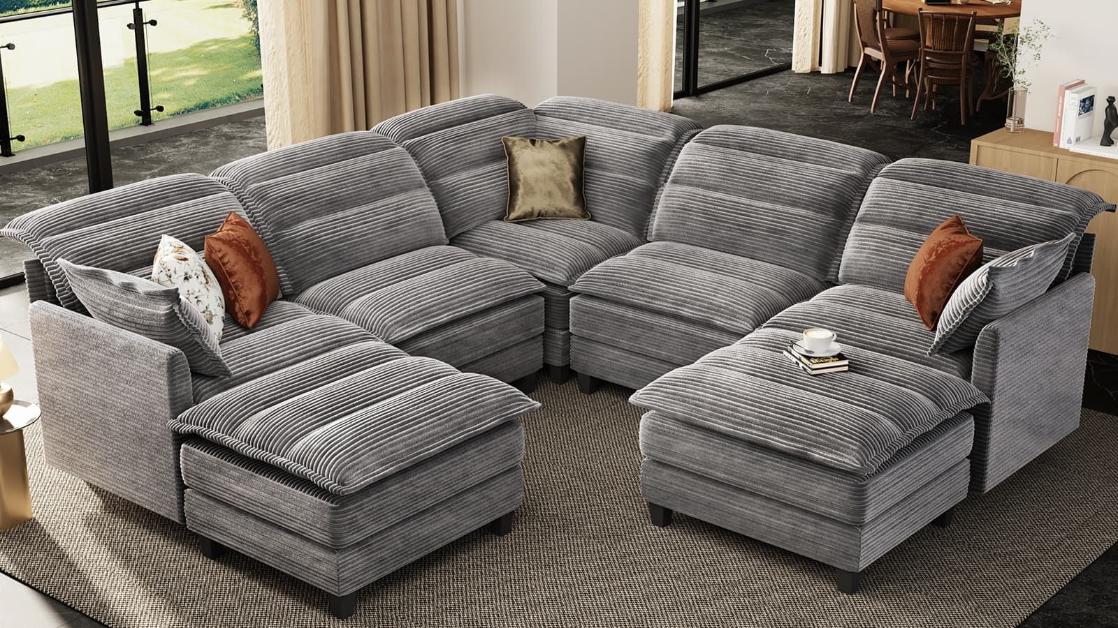 ALEX 7 Seats V Shape Modular Sofa