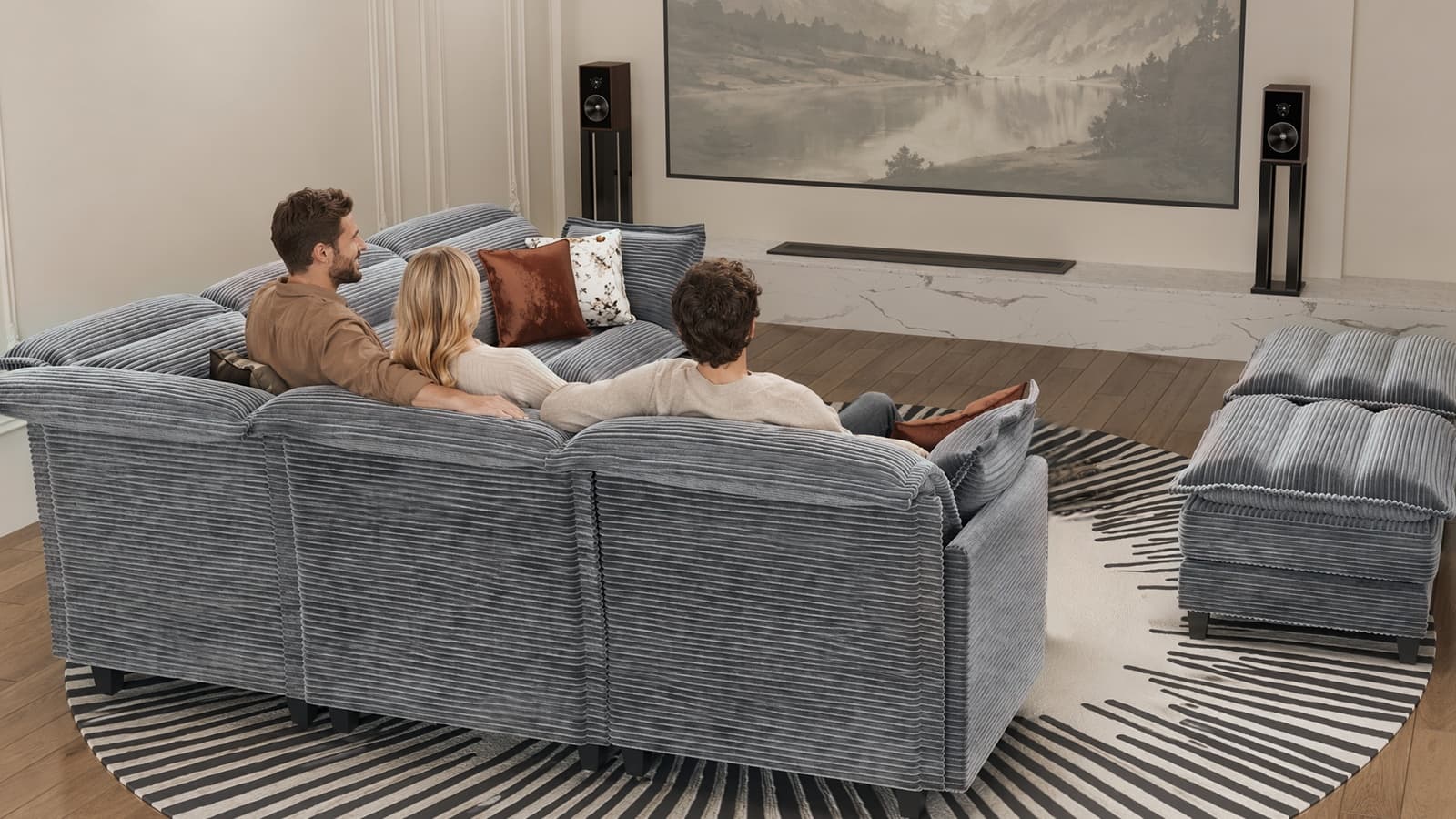 ALEX 7 Seats V Shape Modular Sofa