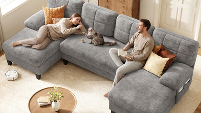 UNA 4 Seats U Shape Sectional Sofa