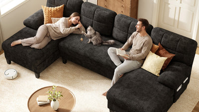 UNA 4 Seats U Shape Sectional Sofa