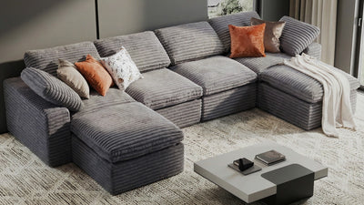 CLOUD 6 Seats U Shape Modular Compressed Sofa