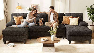 UNA 4 Seats U Shape Sectional Sofa