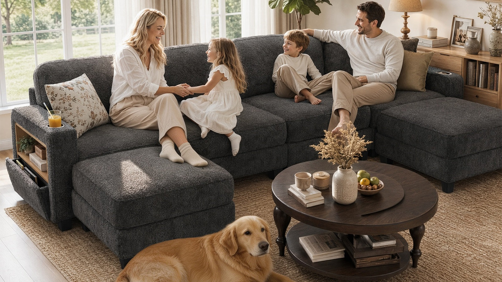EMMA 4 Seats L Shape Modular Sofa
