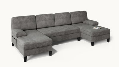 UNA 4 Seats U Shape Sectional Sofa
