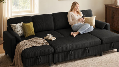 PANDORA 5 Seats V Shape Sectional Sofa Bed