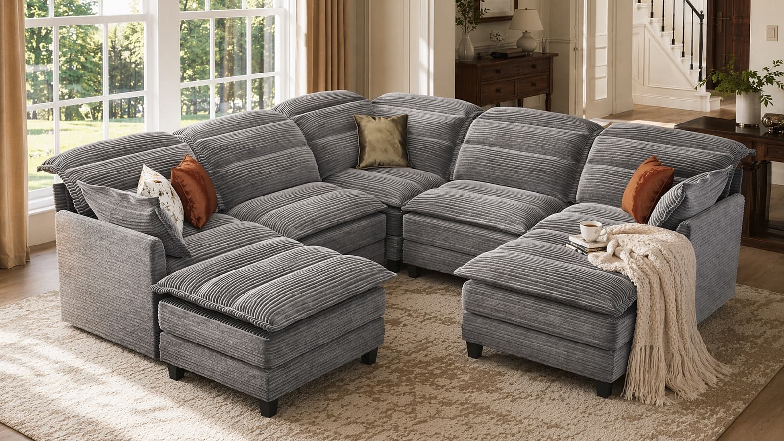 ALEX 7 Seats V Shape Modular Sofa
