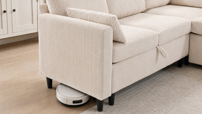 PANDORA 6 Seats J Shape Sectional Sofa Bed