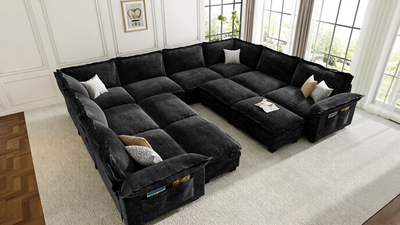 PANDA 7 Seats V Shape Modular Sofa