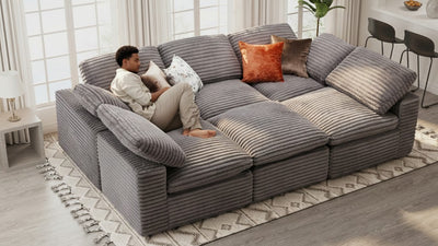 CLOUD 6 Seats U Shape Modular Compressed Sofa